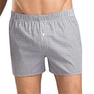 NEW HANRO Fancy Woven Check Boxer Shorts S
